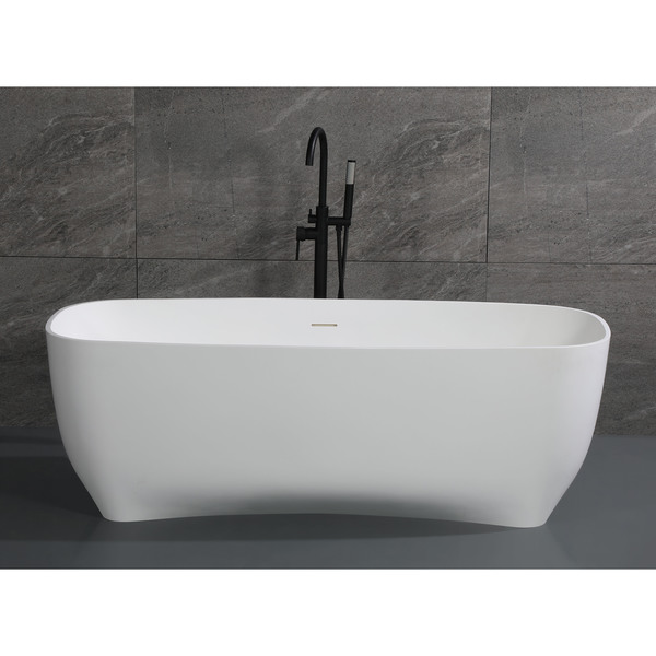 Alfi Brand 67" White Matte Solid Surface Resin Bathtub AB9980